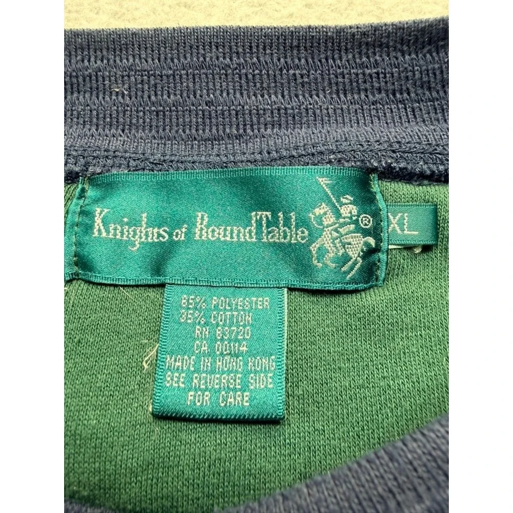 Knights of Round Table Mens Navy Blue Crest Logo Pocket Crewneck Sweatshirt L